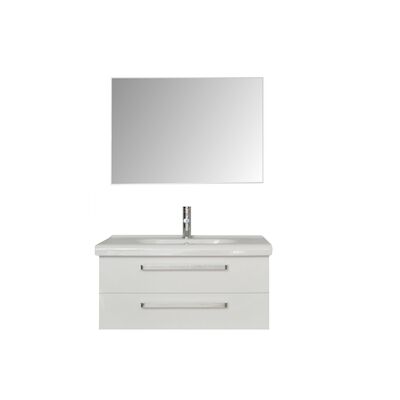 Badkamermeubelset Sanicare Q9 2 Laden 100cm Hoogglans Wit (spiegel optioneel)