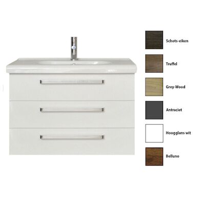 Badkamermeubelset Sanicare Q9 3 Laden 100cm Truffel (spiegel optioneel)