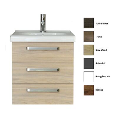 Badkamermeubelset Sanicare Q9 3 Laden 65cm Truffel (spiegel optioneel)