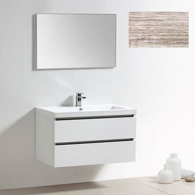 Badkamermeubelset Sanilux Trendline 100x47x50 cm 1 Kraangat Eiken Natuur
