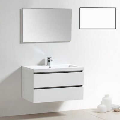 Badkamermeubelset Sanilux Trendline 100x47x50 cm 2 Kraangaten Mat Wit