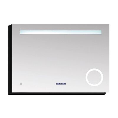 Badkamerspiegel Best Design Linet LED Verlichting 100×70 cm met Klok en Vergroting