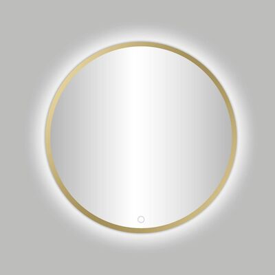 Badkamerspiegel Best Design Venetie Nancy LED Verlichting 80×80 cm Rond Mat Goud