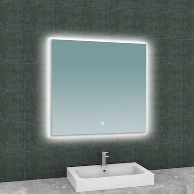 Badkamerspiegel BWS Luc Vierkant Inclusief LED Verlichting Backlight 80 cm