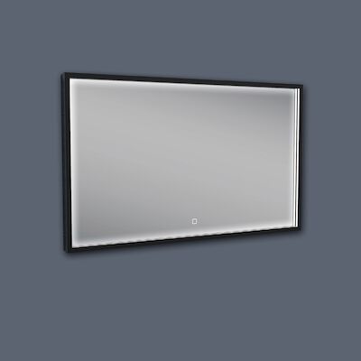 Badkamerspiegel BWS Miami LED Verlichting Mat Zwart 100×60 cm