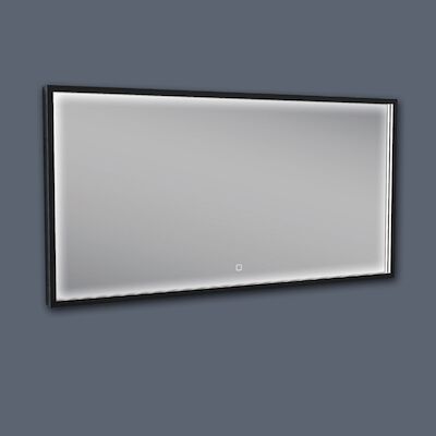 Badkamerspiegel BWS Miami LED Verlichting Mat Zwart 120×60 cm