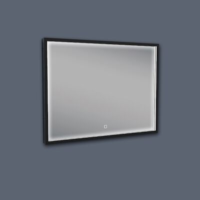 Badkamerspiegel BWS Miami LED Verlichting Mat Zwart 80×60 cm