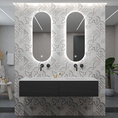 Badkamerspiegel BWS Riono 2x Verticaal LED Incl. Verwarming (Alle Maten)