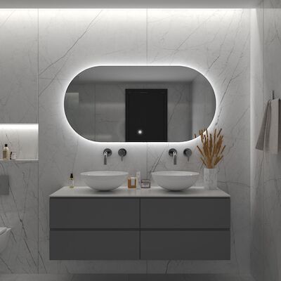 Badkamerspiegel BWS Riono 70x120cm Horizontaal LED