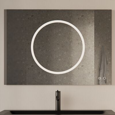 Badkamerspiegel Gliss Circe 80x70cm Horizontaal LED En Spiegelverwarming