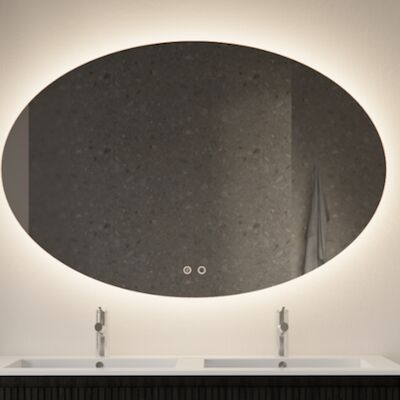 Badkamerspiegel Gliss Oval LED Verlichting en Spiegelverwarming 75×100 cm