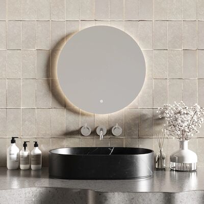 Badkamerspiegel Hotbath Cobber 60 cm Incl LED En Spiegelverwarming IP44