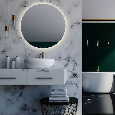 Badkamerspiegel Martens Design Rotondo met Indirecte Verlichting Rondom (alle maten)