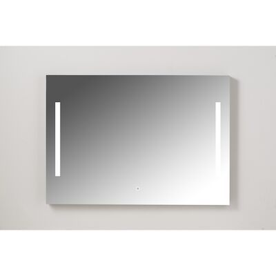 Badkamerspiegel Xenz Pacengo 140×70 cm Industrieel Zwart Frame met Verlichting en Spiegelverwarming