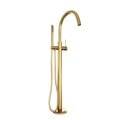 Badkraan Vrijstaand Brauer Gold Edition met Staaf Handdouche Geborsteld Goud