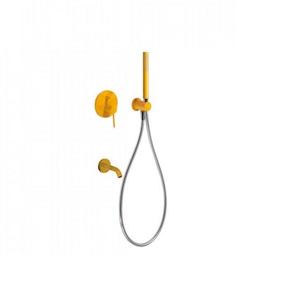 Badmengkraan Inbouw Tres Study Colors met Handdouche Rond Geel