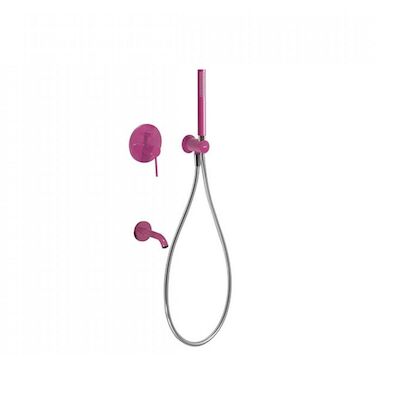 Badmengkraan Inbouw Tres Study Colors met Handdouche Rond Paars