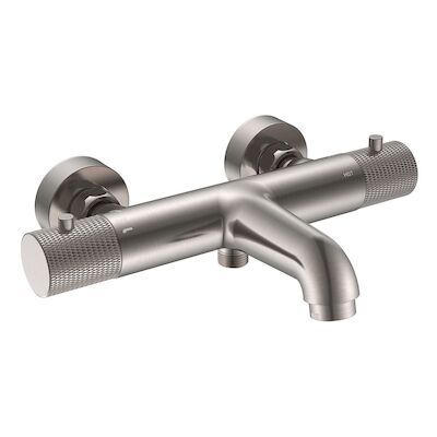 Badmengkraan Thermostatisch BWS Ridged Hartafstand 15 cm Geborsteld Staal