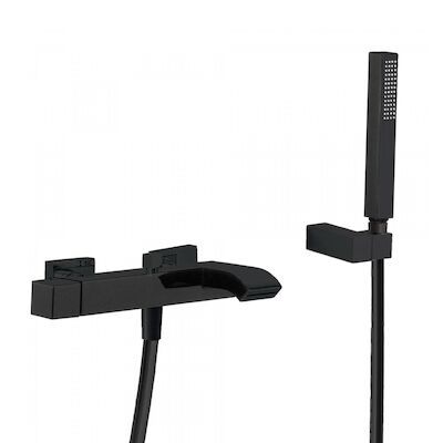 Badmengkraan Tres Cuadro Waterval met Handdouche 25.4×15.4 cm Vierkant Mat Zwart