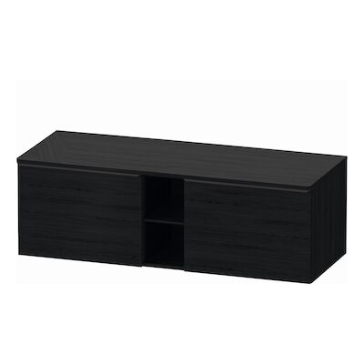 Badmeubel Duravit D-Neo Wand 140x55x45.9 cm Mat Eiken Zwart Links