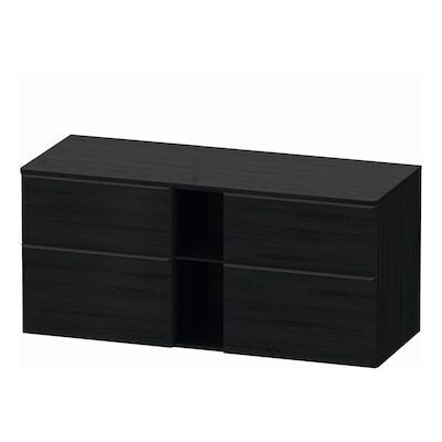 Badmeubel Duravit D-Neo Wand 140x55x64.4 cm Mat Eiken Zwart Links