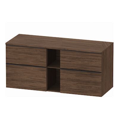 Badmeubel Duravit D-Neo Wand 140x55x64.4 cm Mat Noten (Donker) Rechts