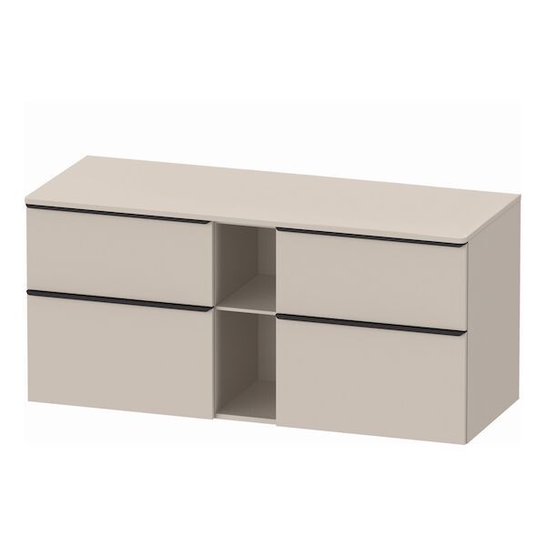 Badmeubel Duravit D-Neo Wand 140x55x64.4 cm Mat Taupe Rechts