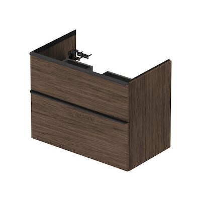 Badmeubel Duravit D-Neo Wand 81×46.2×62.5 cm Links Mat Noten (Donker)