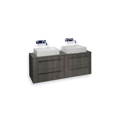 Badmeubel Ink Topdeck 120x45x52 cm Relief Grijs (inclusief LED spiegel)