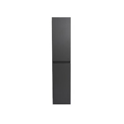 Badmeubelkast BWS Pepper Hoge Kast Greeploos 2 Deuren 145x30x30 cm Mat Antraciet