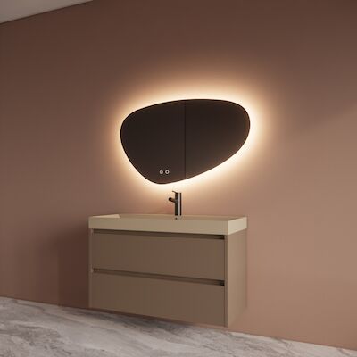 Badmeubelset BWS Riga Met Lako Wastafel Cappuccino 100 cm Cappuccino