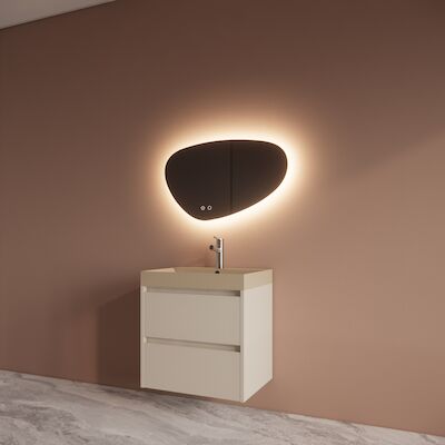 Badmeubelset BWS Riga Met Lako Wastafel Cappuccino 60 cm Kasjmier