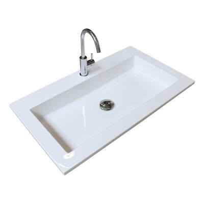 Badmeubelset BWS Salt 100x46cm Greeploos 2 Lades Met Wastafel Acryl 2 Kraangaten Ice White