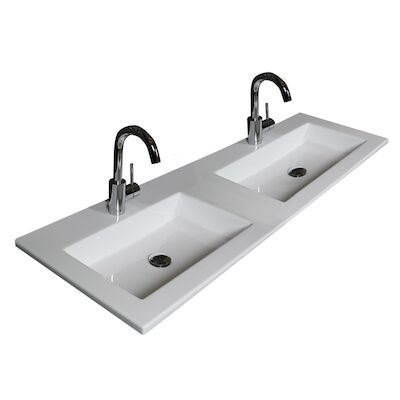 Badmeubelset BWS Salt 120x46cm Greeploos 4 Lades Met Wastafel Acryl 2 Kraangaten Scotch Oak