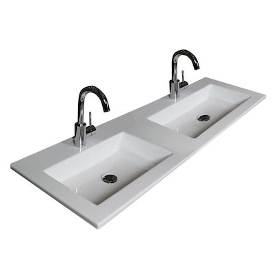 Badmeubelset BWS Salt 120x46cm Greeploos 4 Lades Met Wastafel Acryl Whisky Oak