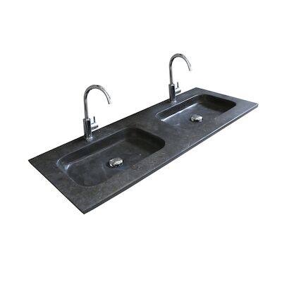 Badmeubelset BWS Salt 120x46cm Greeploos 4 Lades Met Wastafel Hardsteen Whisky Oak