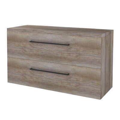 Badmeubelset BWS Salt 120x46cm Met Grepen 2 Lades Met Afdekplaat Scotch Oak