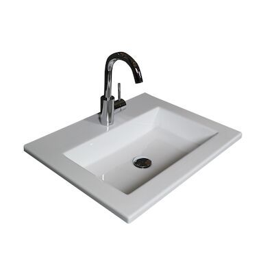 Badmeubelset BWS Salt 50x46cm Greeploos 2 Lades Met Wastafel Acryl Ice White