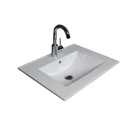 Badmeubelset BWS Salt 60x39cm Greeploos 2 Lades Met Wastafel 1 Kraangat Whisky Oak