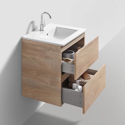 Badmeubelset Met Spiegel Clou InBe 60 CM Grieks Eiken