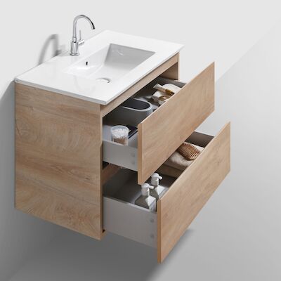 Badmeubelset Met Spiegel Clou InBe 80 CM Grieks Eiken