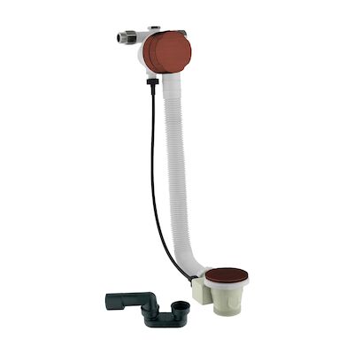 Badoverloop Lagoo Garda Vulcombinatie met Clickplug en Sifon Messing Geborsteld Koper