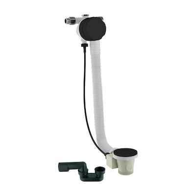 Badoverloop Lagoo Garda Vulcombinatie met Clickplug en Sifon Messing Mat Zwart