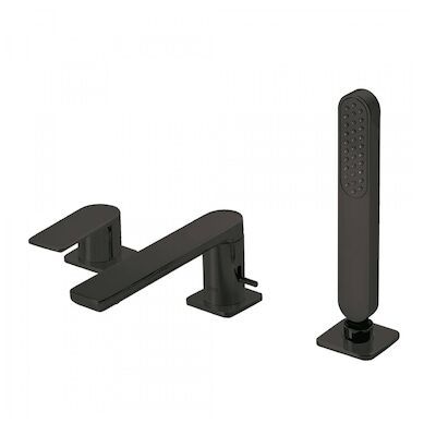 Badrand Mengkraan Tres Loft met Handdouche 18×6.7 cm Rond Mat Zwart