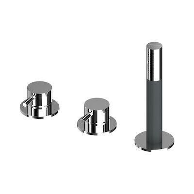 Badrandcombinatie Lagoo Garda met Mengkraan, Omstel en Handdouche Messing Chroom