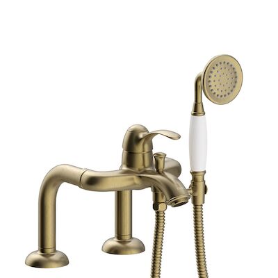 Badrandkraan Tres Clasic Mengkraan Opbouw Incl. Handdouche Verouderd Messing
