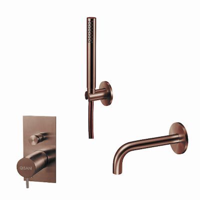 Badset Qisani Flow Inbouw Geborsteld Copper