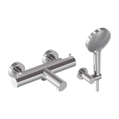 Badthermostaat Combiset MAY Incl. Verstelbare Wandsteun, Doucheslang 125 cm & 3-Standen Handdouche Chroom