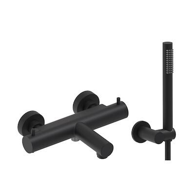 Badthermostaat Combiset MAY Incl. Verstelbare Wandsteun, Doucheslang 125 cm & Staaf Handdouche Mat Zwart PED