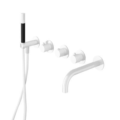 Badthermostaat Hotbath Cobber Inbouw Met Uitloop 2 Stopkranen Mat Wit (excl. inbouwdeel)